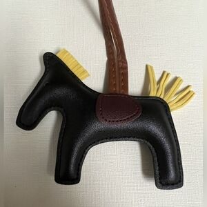 Rodeo Horse Bag Charm Black w/Yellow & Brown Accents